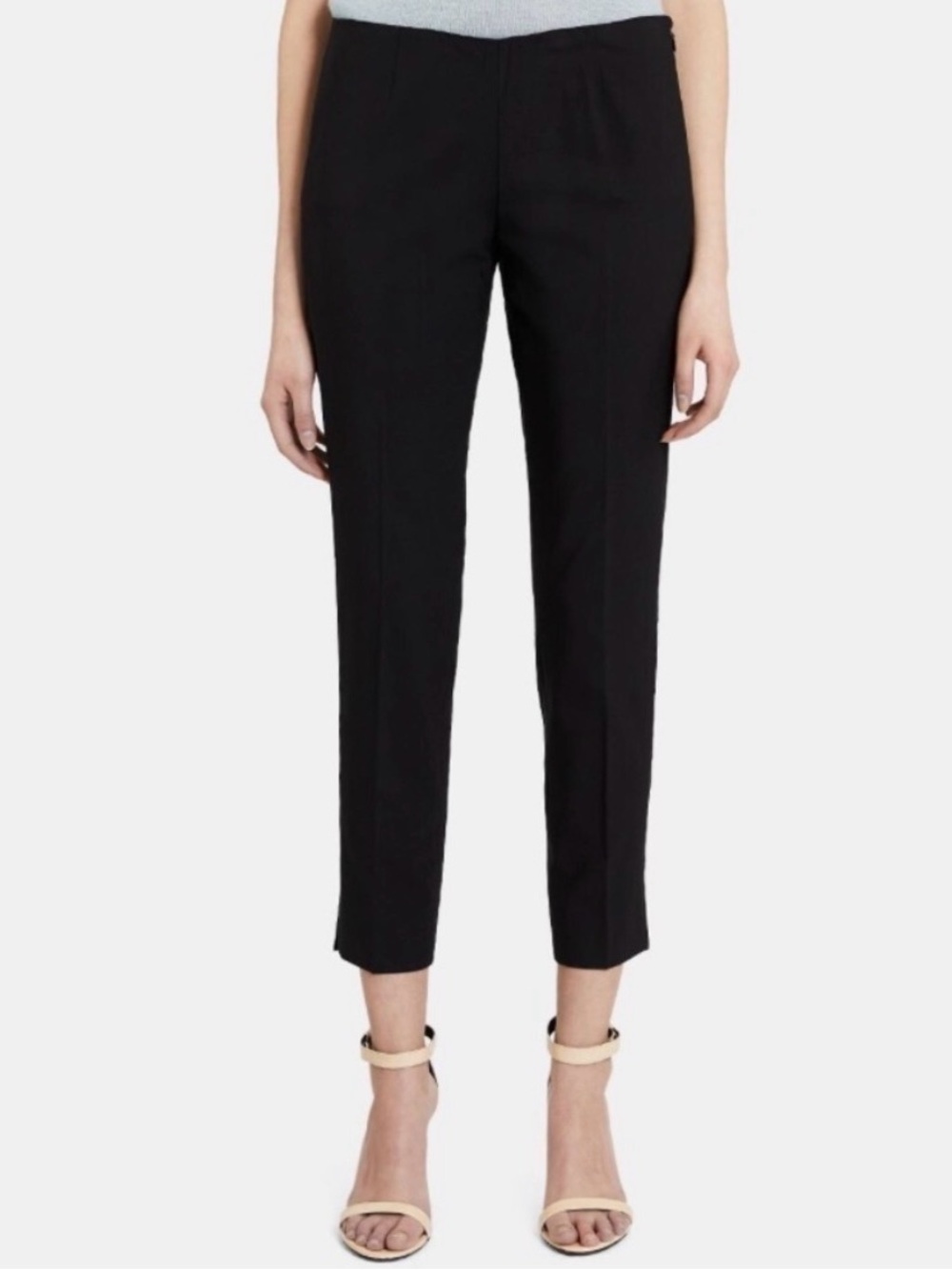 Theory Belise 3 Sevona Black Wool Blend Ankle Pants Size 4